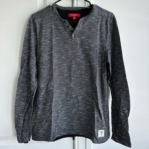 GUESS Men’s black & white long sleeve shirt